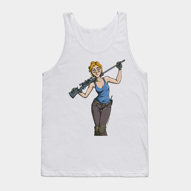 Sniper Girl Tank Top by noturnastudios